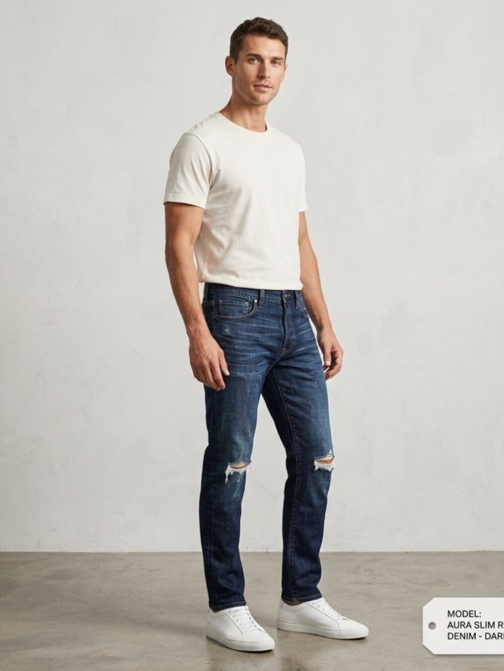 Levi's 501 Men's Jeans 30x32 Dark Wash Blue Straight Leg Distressed Ripped USA